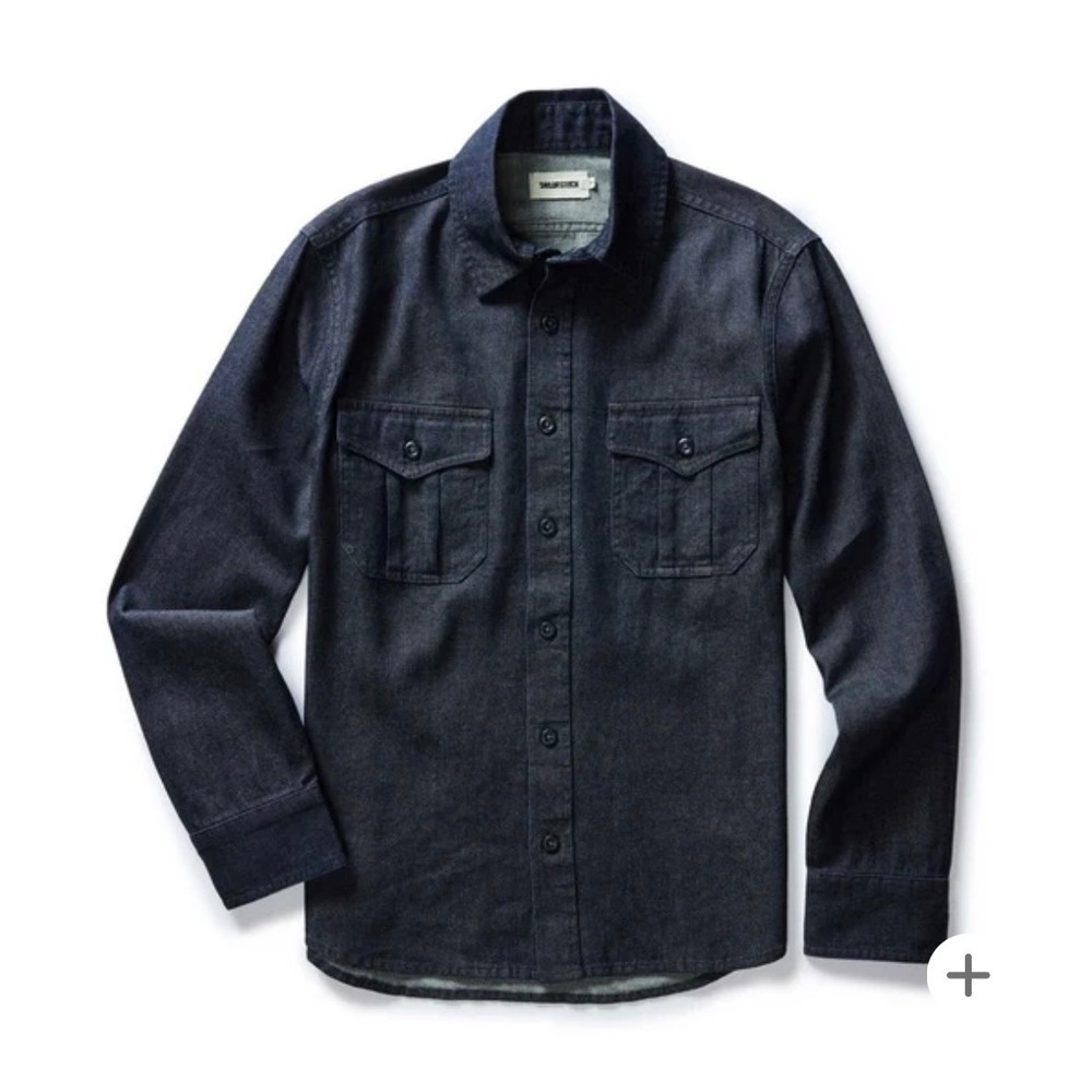 Taylor Stitch The Saddler Shirt Indigo Denim Broken Twill Mens 42 Large